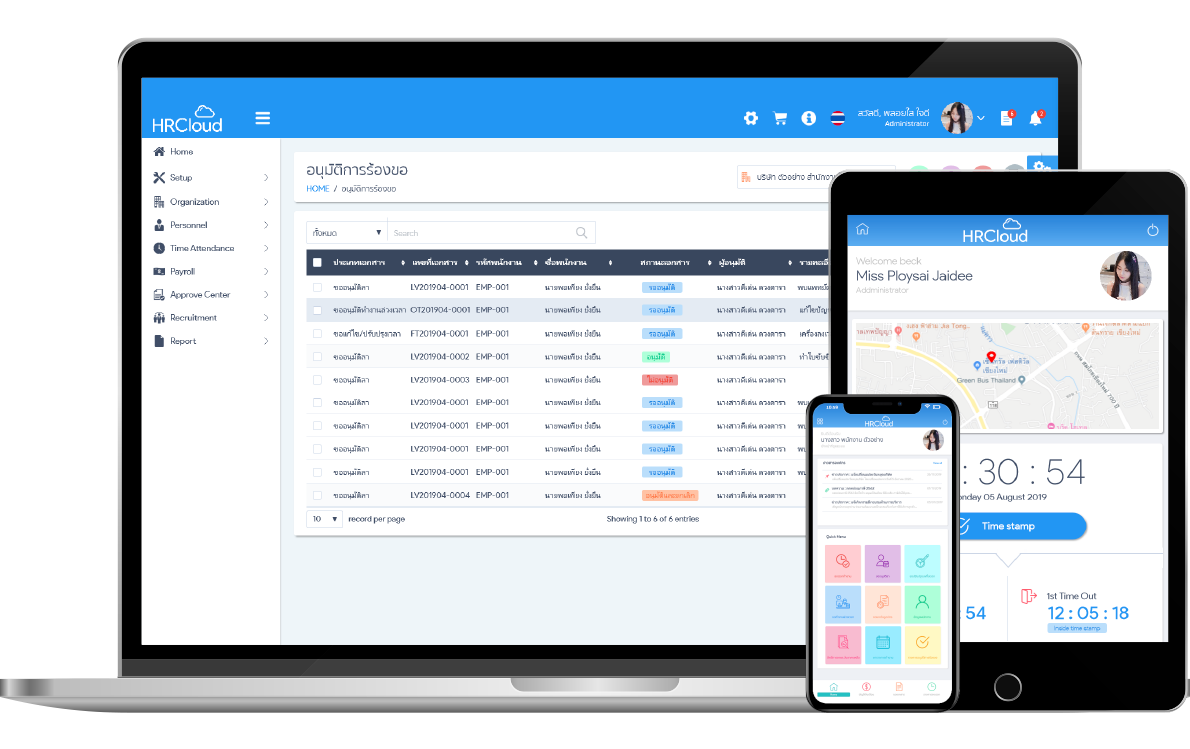 โปรแกรมบริหารงานบุคคล HRCloud